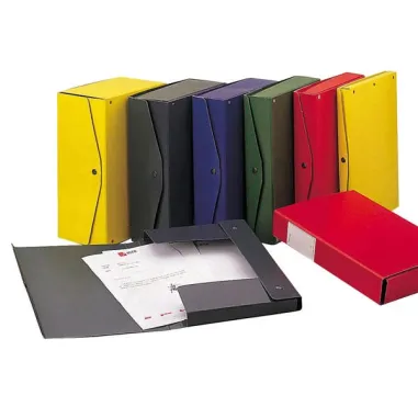 Scatola archivio Project - dorso 4 cm - 25 x 35 cm - giallo - King Mec 00023306 - scatole archivio con bottone