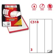 Etichette adesive C514 - permanenti - 70 x 297 mm - 3 et/fg - 100 fogli A4 - bianco - Markin 210C514 - etichette carta copy-l...