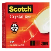 Nastro adesivo Crystal 600 - 33 mt x 19 mm - trasparente - Scotch® 30598 - 