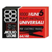 Punti universali - 6/4 - metallo - Molho Leone - conf. 1000 pezzi 31548 - punti cucitrici