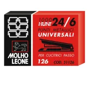 Punti 126 - 24/6 - metallo - Molho Leone - conf. 1000 pezzi 31126 - 