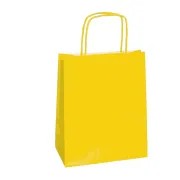 Shopper Twisted - maniglie cordino - 22 x 10 x 29 cm - carta kraft - giallo - Mainetti Bags - conf. 25 pezzi 037276 - shopper...