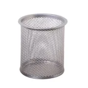 Bicchieri portapenne - rete metallica - 8,5x10 cm - argento - Lebez 1221-S - 