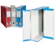Scatola archivio Box1 - dorso 9 cm - 37,5x29,5 cm - blu - Resisto RESX101-B - scatole archivio con bottone