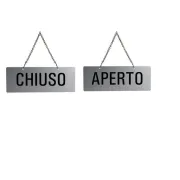 Cartello con catenella - APERTO/CHIUSO - 17,5 x 6,5 cm - Markin 31212-E - targhe con pittogrammi