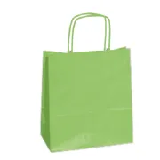 Shopper in carta - maniglie cordino - 36 x 12 x 41cm - verde mela - conf. 25 sacchetti 073953 - 
