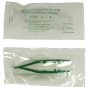 Pinzetta sterile - monouso - 10 cm - verde - PVS PIN110 - parafarmaceutica