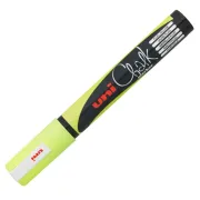 Marcatore a gesso liquido Uni Chalk Marker - punta tonda da 1,80-2,50mm - giallo fluo - Uni Mitsubishi M PWE5M GF - 