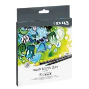 Pennarelli Aqua Brush Duo - punte 2,00 - 4,00 mm - Lyra - astuccio 12 pezzi L6521120 - 