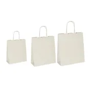 Shopper Twisted - maniglie cordino - 22 x 10 x 29 cm - carta kraft - sabbia - Mainetti Bags - conf. 25 pezzi 074363 - shopper...