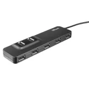 Hub Oila - 7 porte USB 2.0 - alimentatore incluso - Trust 20576 - 