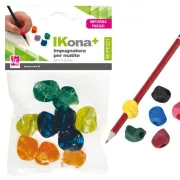 Impugnatura per matite - gomma - colori assortiti - IKona+ - conf. 10 pezzi 11430 - bagnadita - ditali in gomma
