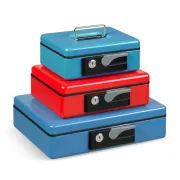 Cassetta portavalori Deluxe - 23x18,5x8 cm - blu - Iternet 3414BL - portavalori - casseforti