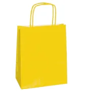 Shopper in carta - maniglie cordino - 14 x 9 x 20cm - giallo - conf. 25 sacchetti 079801 - 