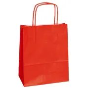 Shopper Twisted - maniglie cordino - 14 x 9 x 20 cm - carta kraft - rosso - Mainetti Bags - conf. 25 pezzi 078330 - shoppers ...