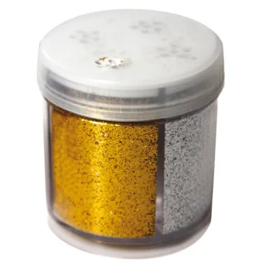 Glitter grana fine - 40 ml - barattolo dispenser - 4 colori assortiti - Deco 11451 - glitter e porporina