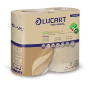 Carta igienica EcoNatural - 9,5 cm x 44 mt - diametro 12,5 cm - 15,5 gr - 400 strappi - Lucart - pacco 4 rotoli 811927J 