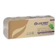 Carta igienica EcoNatural - 9,5 cm x 19,8 mt - 15 gr - diametro 10 cm - 180 strappi - Lucart - pacco 10 rotoli 811822J -