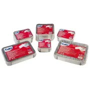 Contenitore in alluminio - 21,2 x 14,7 x 4 cm - 2 porzioni - coperchio incluso - Cuki Professional - pack 50 pezzi 152706397 ...