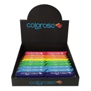 Gomma soft touch Colorosa - 8 cm - colori assortiti - RiPlast - expo 48 pezzi 360100 - expo da banco