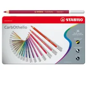 Matite colorate CarbOthello - tratto 4,40 mm - colori assortiti - Stabilo - astuccio in metallo 36 pezzi 1436-6 - 