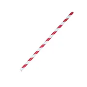 Festoni e palloncini - 12 Cannucce Stripes In Carta Rosso/Bianco Big Party - 