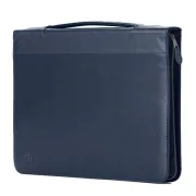 Portablocchi e portabiglietti - Portablocco Office con manico in ecopelle con zip dim. 28x36cm blu INTEMPO - 