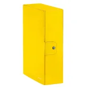 Scatola progetto WOW - dorso 10 cm - giallo - Leitz 39680016 - scatole archivio con bottone