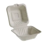 Vaschette Hamburger box Take Away Bio - 15 x 15 cm - Leone - conf. 50 pezzi Q2022 - contenitori per alimenti, borse e ceste
