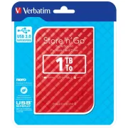 Verbatim - Usb 3.0 portatile Store 'N'Go 9,5mm drive - Rosso - 53203 - 1TB 53203 - hard-disk esterni