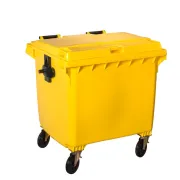 Sacchi rifiuti - pattumiere - bidoni - Contenitore rifiuti 1100Lt con ruote giallo Contivia 4 - 