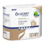 Asciugatutto EcoNatural 2.3 Plastic Free - 200 strappi - Lucart - pacco 2 rotoli 821639 - 