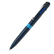 Penna a sfera Take 4 - punta media - 4 colori - fusto blu - Schneider P138003 - multifunzione