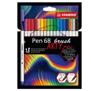 Pennarelli Pen 68 Brush Arty Line 568/12 - colori assortiti - Stabilo - astuccio 12 pezzi 568/12-21-20 - pennarelli