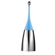 Portascopino Soft Touch - 12x12x48,5 cm - azzurro/acciaio lucido - Mar Plast A65400AZ - accessori bagno