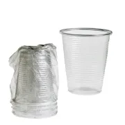 Bicchieri - PLA - 200 ml - trasparente - Leone - conf. 400 pezzi Q2054 - bicchieri e cannucce monouso