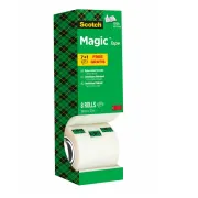 Nastro adesivo Magic™ 810 - permanente - 1,9 cm x 33 m - trasparente - Scotch - Value Pack 7+1 rotoli 81600 - nastri adesivi