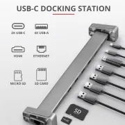 Docking station - multiporta USB-C - 10-in-1 - Dalyx Trust 23417 - 