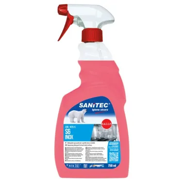 Detergenti e detersivi per pulizia - Detergente sgrassante per superfici S6 INOX 750ml Sanitec - 