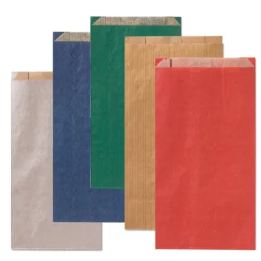 Carta e sacchetti regalo - 100 sacchetti a soffietto 8x16+2.5cm colori scuri assortiti Rex Sadoch - 