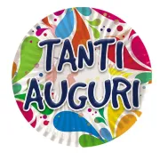 Piatti - Tanti Auguri - carta - Ø 18cm - Big Party - conf. 10 pezzi 60860 - 