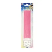 Candeline matite - 15 cm - rosa - Big Party - conf.12 pezzi 71001 - festoni e palloncini
