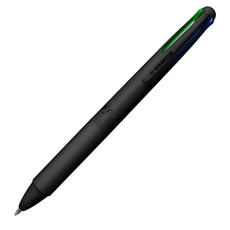 Multifunzione - Astuccio 6 penne sfera 4 colori Multi 1,00mm All Black Osama - Conf. 12 pz - 