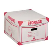 scatole archivio in cartone - Scatola Storage - con coperchio - 38,5x26,4x39,7 cm - bianco e rosso - 1603 Esselte Dox 00