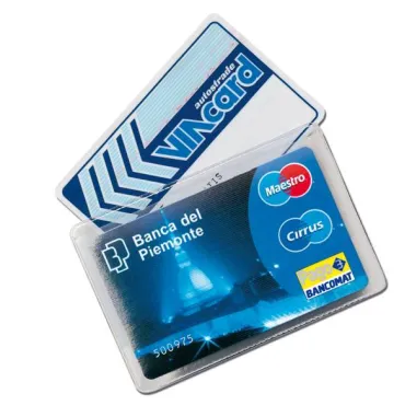 Portacard Cristalcard - per 2 tessere - 9,7x6,3 cm - Alplast - conf. 100 pezzi 999 - 