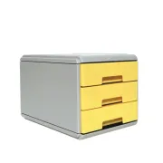 Mini cassettiera Keep Colour Pastel - 17x25,4x17,7 cm - grigio/giallo - Arda 19P3PPASG - 