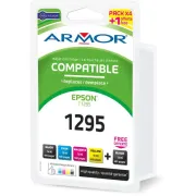 Armor - Cartuccia ink Compatibile per Epson - C/M/Y/2K - T1291 x 2 T1292 T1293 T1294 - Conf. 5 cartucce K10335OW - ink-jet