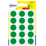 Etichette adesive PSA - permanenti - diametro 19 mm - 15 et/fg - 6 fogli - verde - Avery PSA19V - etichette uso dedicato