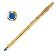 Penna a sfera Cristal Shine con cappuccio - punta media 1,0 mm - blu - fusto gold  - Bic - scatola 20 pezzi 9213401 - 