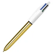 Penna sfera scatto multifunzione 4 Colors Shine - punta 1,0 mm - fusto oro - Bic – conf. 12 pezzi 982878 - multifunzione